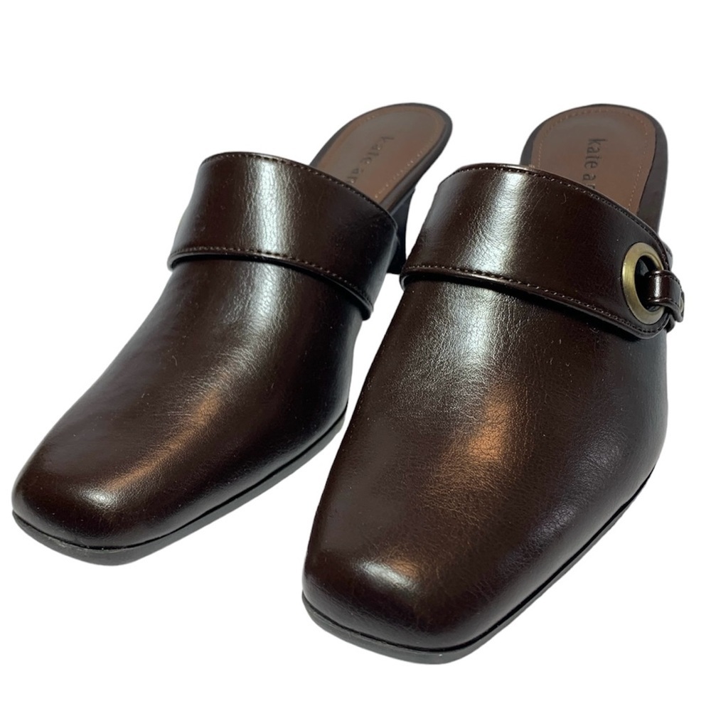 Kate Ann Emily Brown Square Toe Heel Mules, [Size 6 1/2] NWT